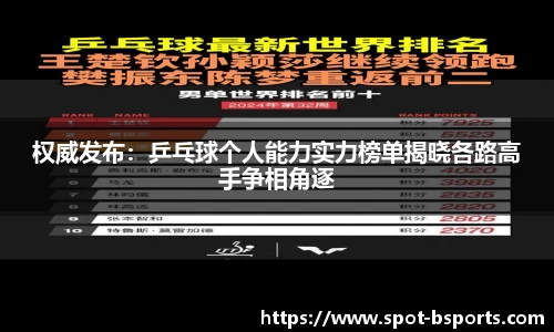 权威发布:乒乓球个人能力实力榜单揭晓各路高手争相角逐